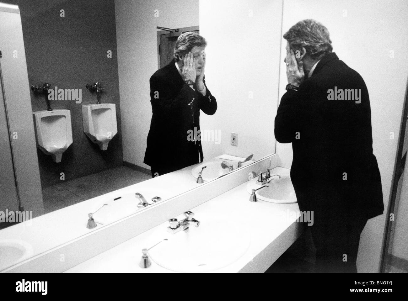 Bill Clinton In A Public Bathroom During The Election Campaignusa Bill Clinton In A Public Bathroom During The Election Campaignusa