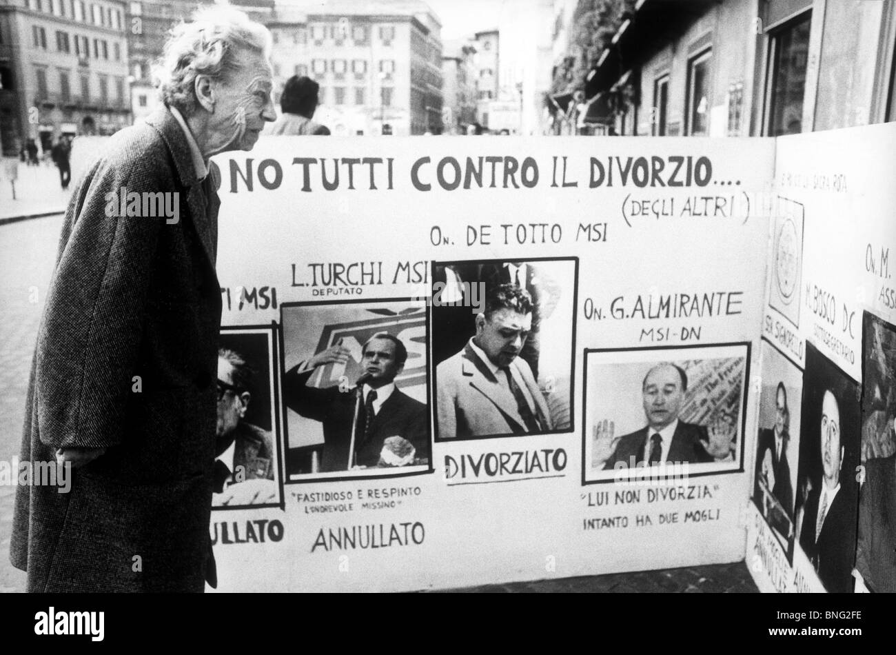public demonstration,referendum to abrogate the law about divorce,italy 1974 Stock Photo
