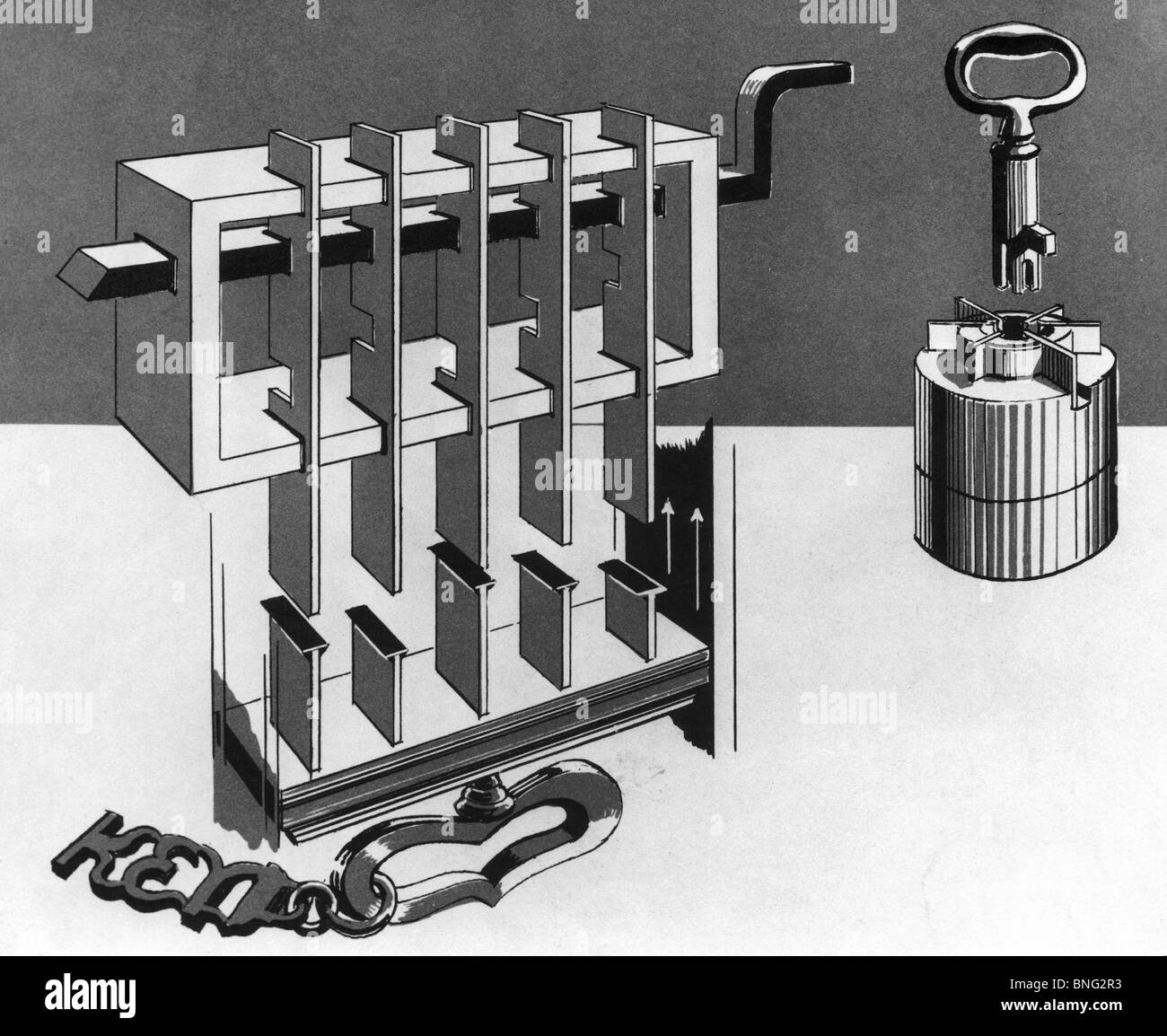 Invention of the Bramah Lock Stock Photo - Alamy
