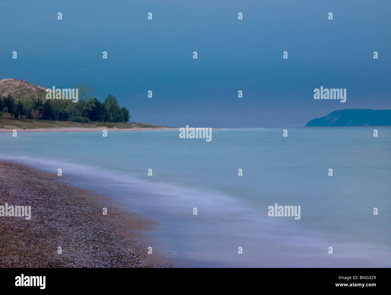 Trees with cliff at the lakeside, Glen Haven Harbor, Glen Arbor
