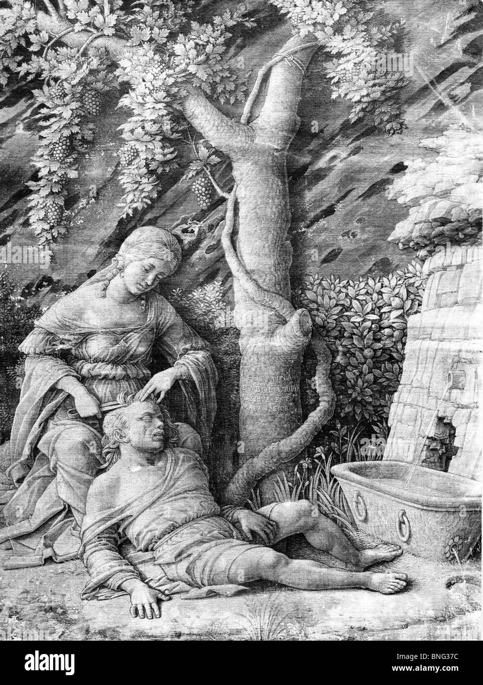 Samson and Delilah by Andrea Mantegna, 1431-1506 Stock Photo