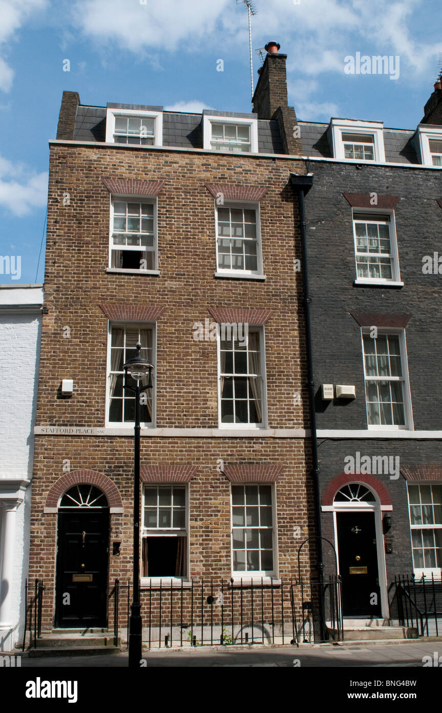 Residential brick house on Stafford Place, London, SW1, UK Stock Photo