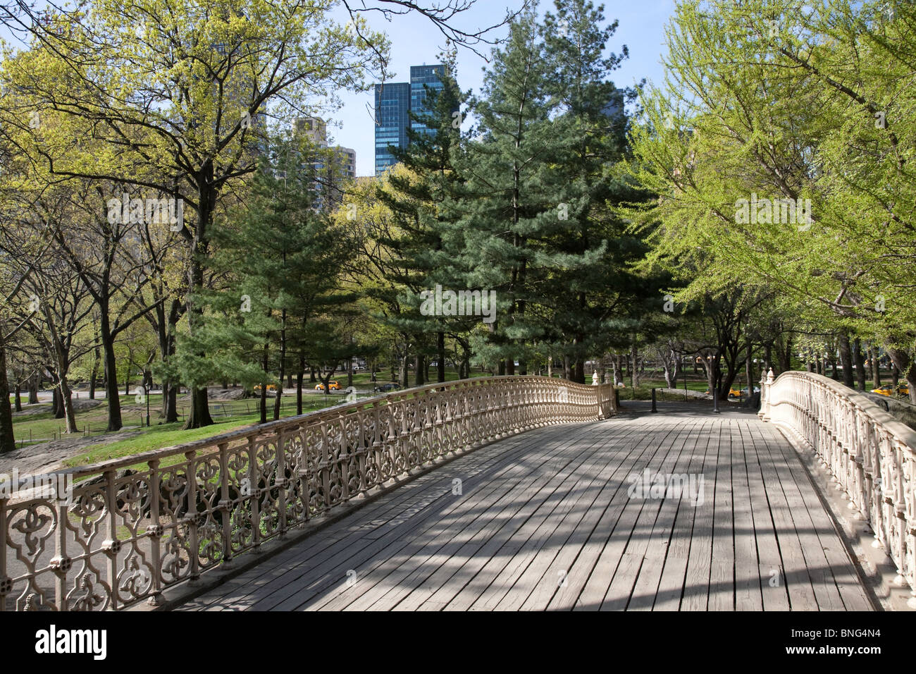 Pine Bank Bridge, Central Park, NYC Stock Photo