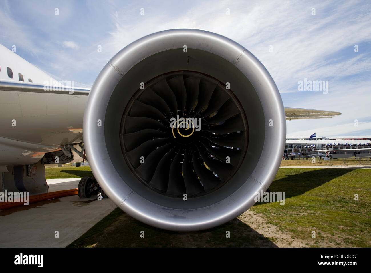 Rolls Royce engine on a Boeing 787 Stock Photo