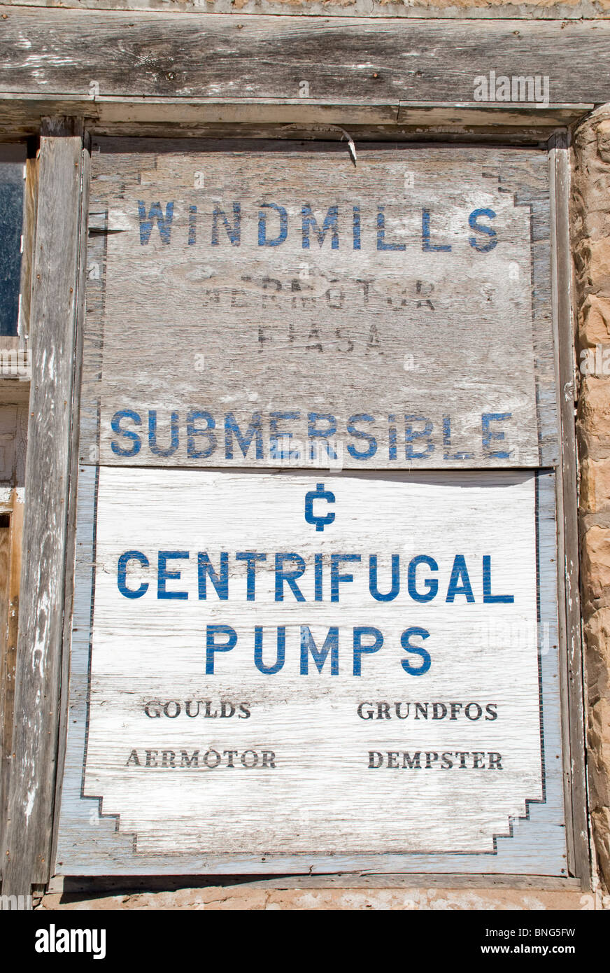 Corona is filled with old deserted buildings and curious signs Stock ...