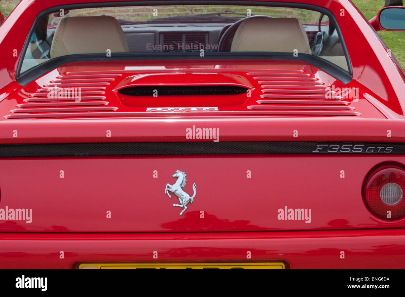 Red Ferrari Vintage Car F355 Gts Engine Grille And Badge At Car Stock Photo Alamy Red Ferrari Vintage Car F355 Gts Engine Grille And Badge At Car Stock Photo Alamy