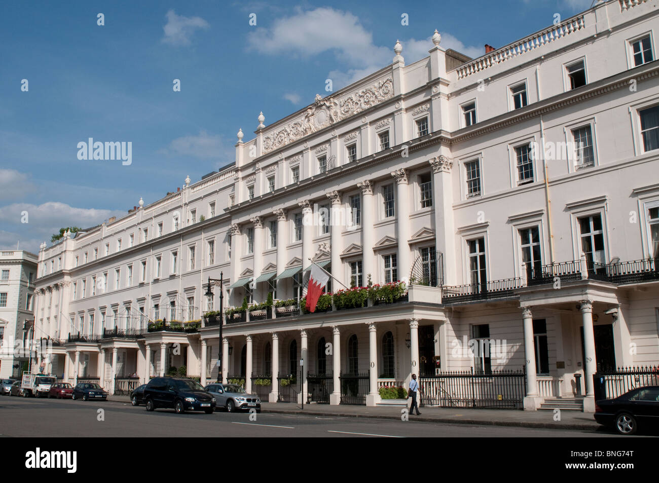 Embassies on Belgrave Square, London, SW1, UK Stock Photo