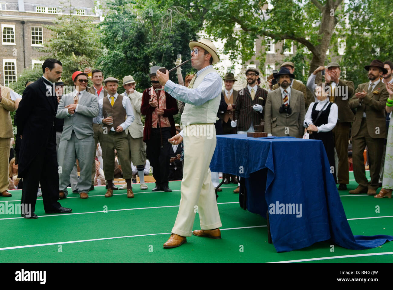 The Chap Olympiad Bedford Square London UK. The ceremony of lighting
