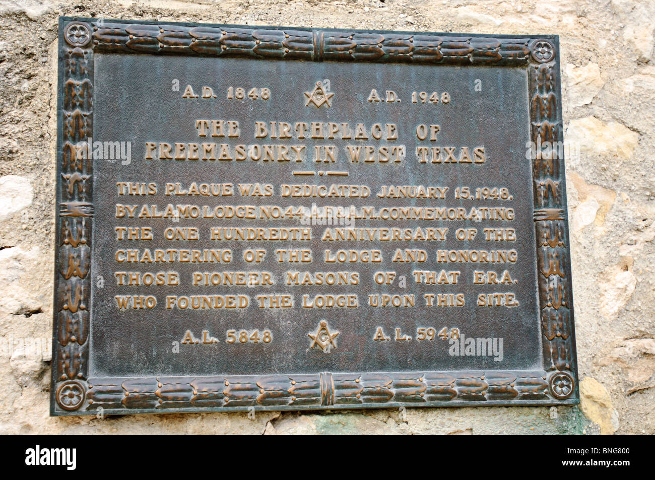 Texas, San Antonio. The Alamo. Stock Photo