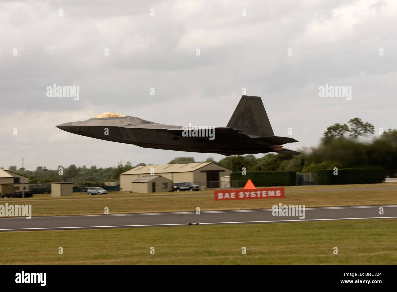 United States Air Force Lockheed F22 Raptor fighter aircraft at Royal International Air Tattoo RIAT 2010 Air Show Fairford Stock Photo