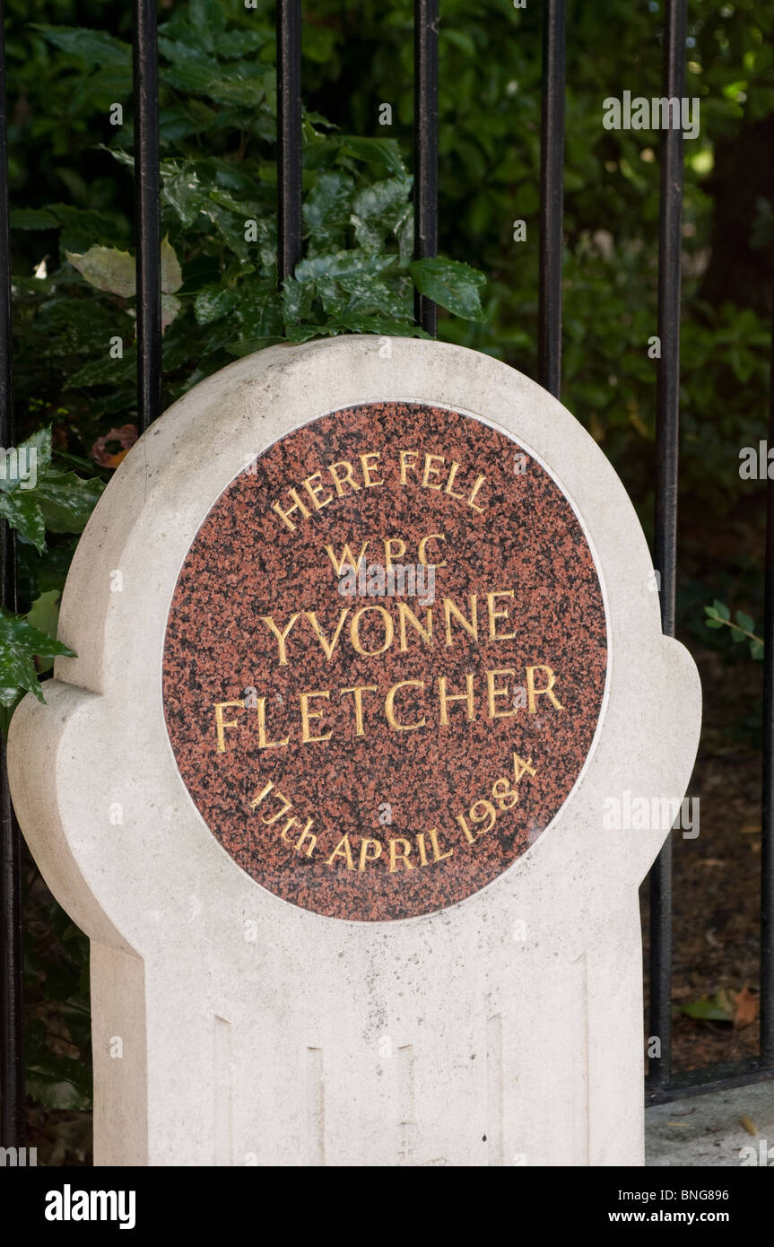 Yvonne Fletcher memorial on St James's Square, London, UK Stock Photo