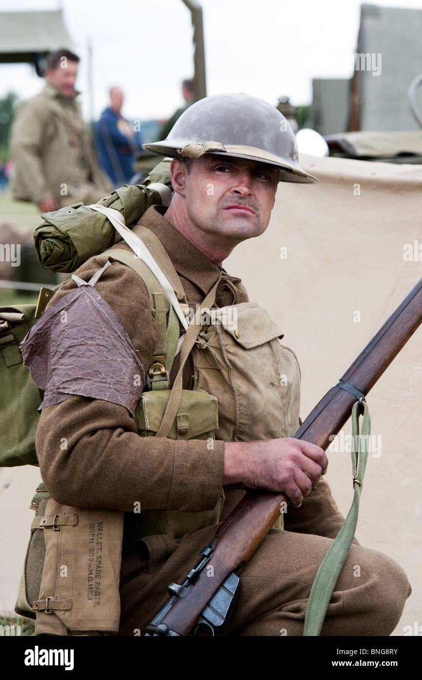 WW2 British soldier re-enactment Stock Photo