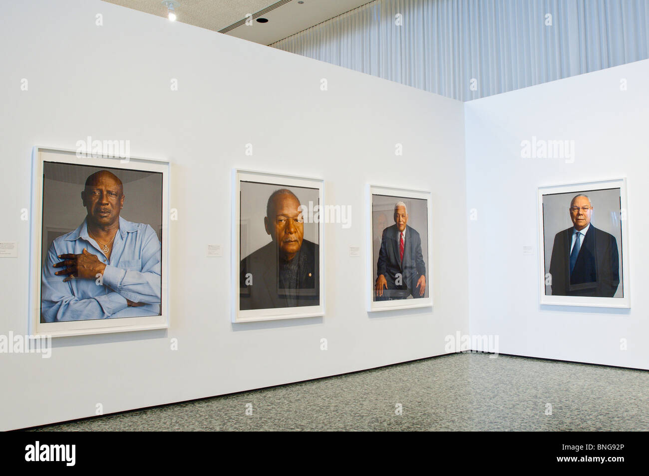 Texas, Houston. Famous black people photographic exhibit at Museum of Fine Arts, Houston Texas. Stock Photo
