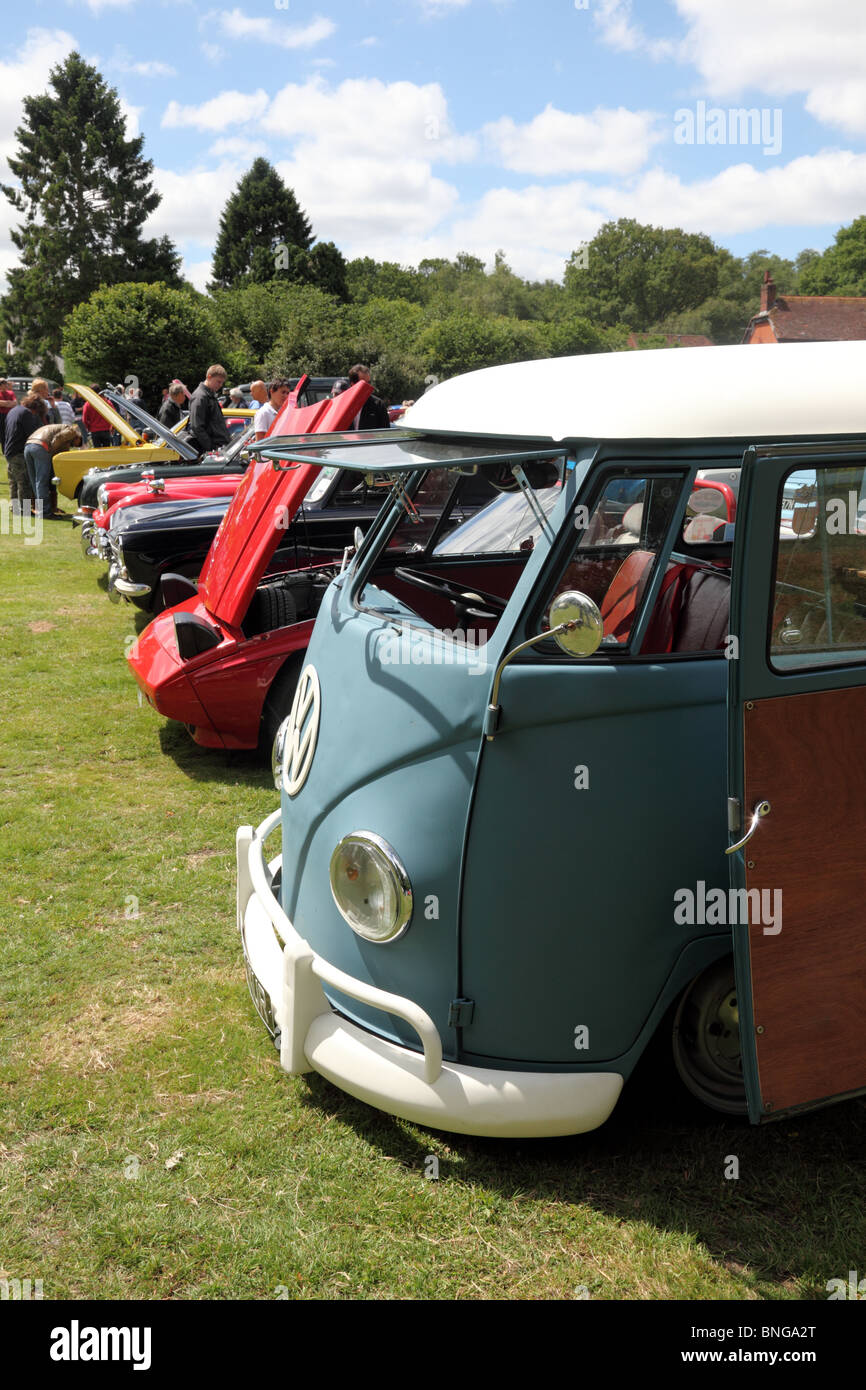Row of classic cars at a show Stock Photo
