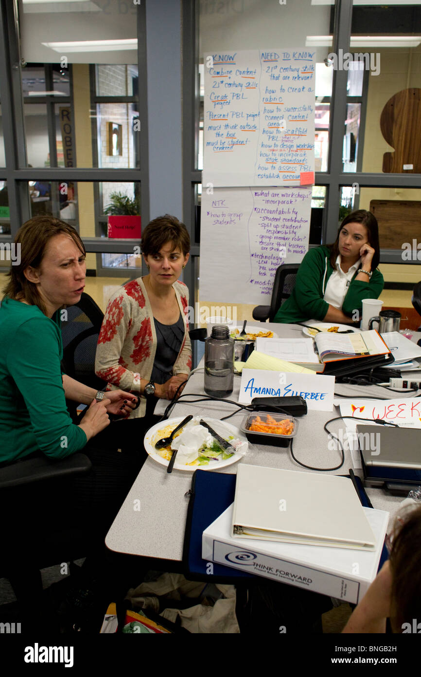 Teachers in a professional development class at Manor New Tech High Teachers in a professional development class at Manor New Tech High