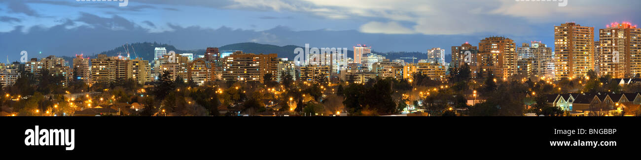 Stitched panorama of Las Condes district, Santiago, Chile, South America Stock Photo