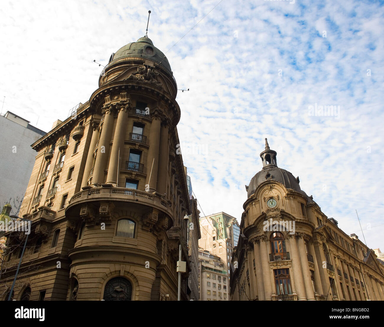 Santiago de Chile stock exchange building and financial district Stock Photo