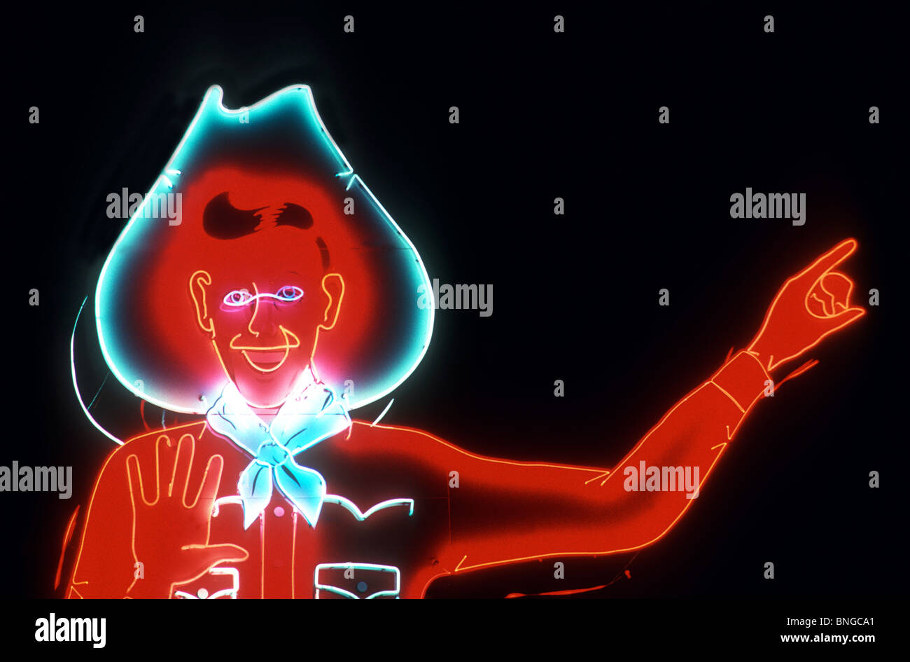 Neon cowboy sign Las Vegas Nevada Stock Photo Alamy