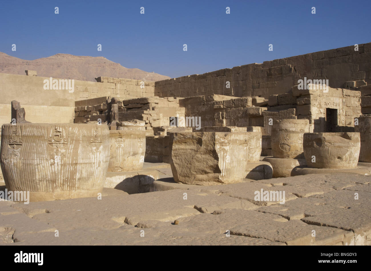 Temple of Ramesses III. Ruins. Twentieth dynasty. New Kingdom. Habu. West Thebes. Egypt