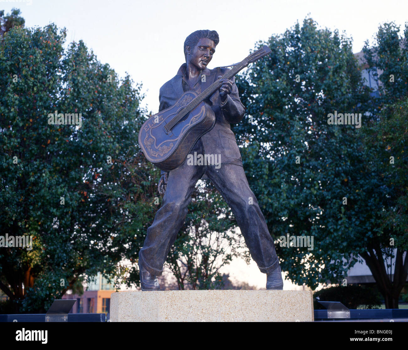 Elvis Presley statue, Beale Street, Beale Street District, Memphis, Tennessee, United States of America Stock Photo