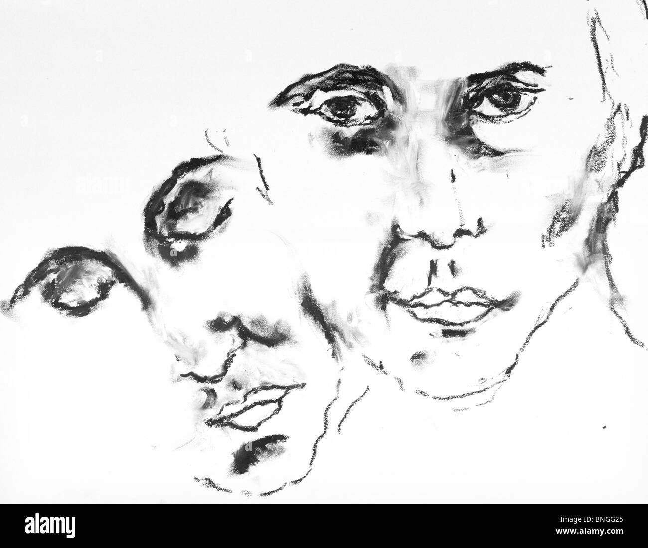 White pastel art drawing Black and White Stock Photos & Images Alamy