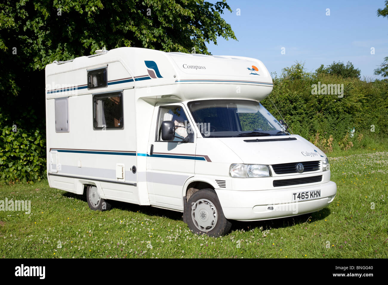 Compass Calypso motor home parked in field UK Stock Photo Alamy