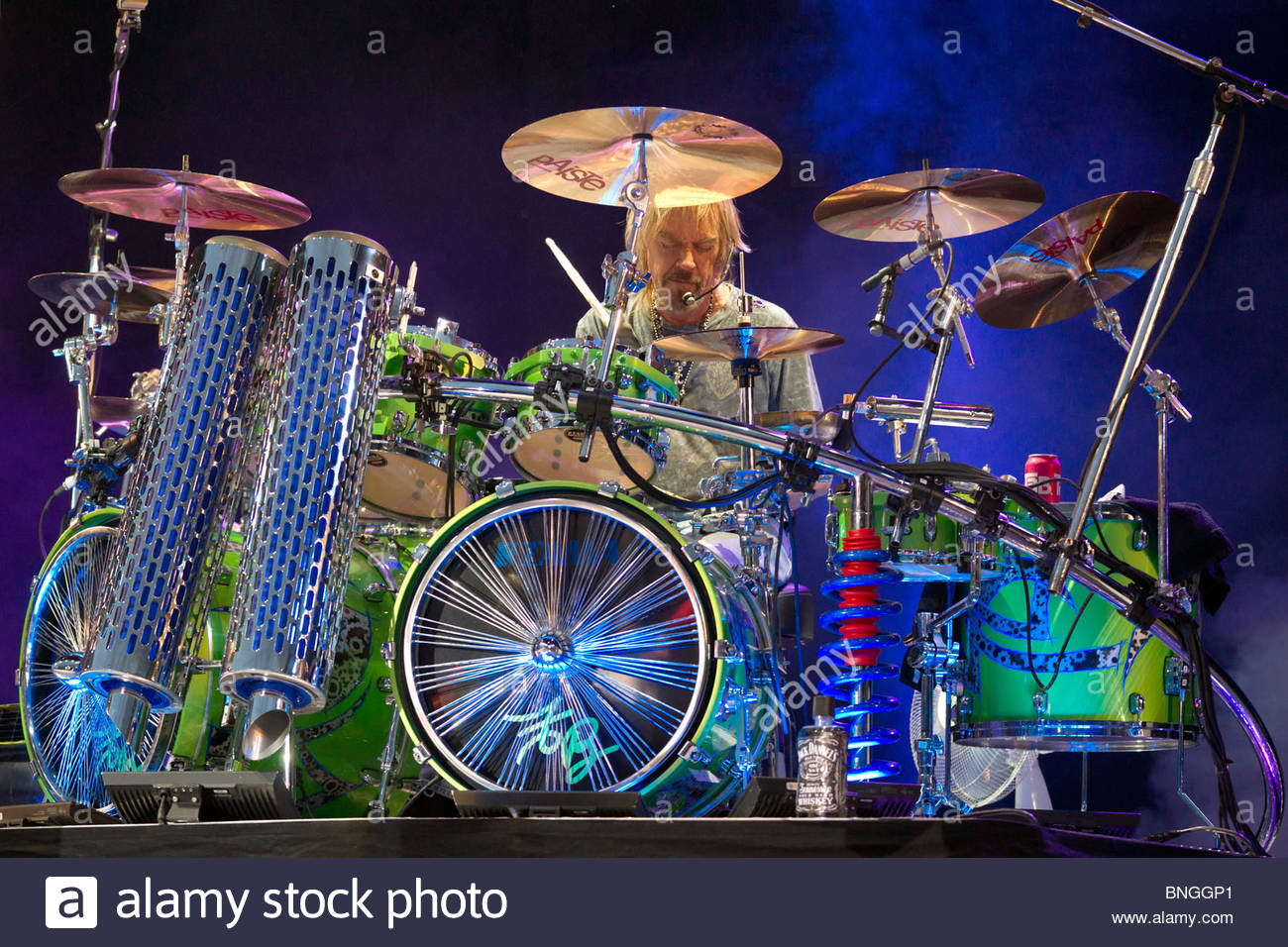 Frank Lee "Rube" Beard drummer in Texas blues rock band ZZ Top Stock