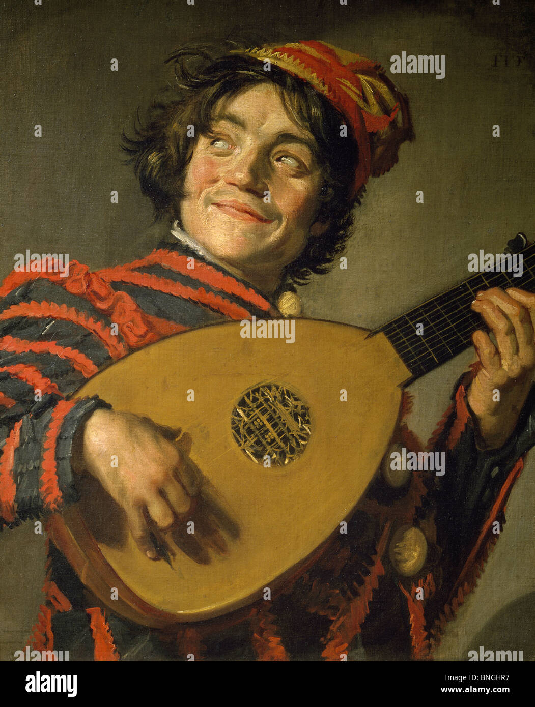 Jester with a Lute by Frans Hals, Circa 1620-1625, (Circa 1581-1666), France, Paris, Musee du Louvre Stock Photo