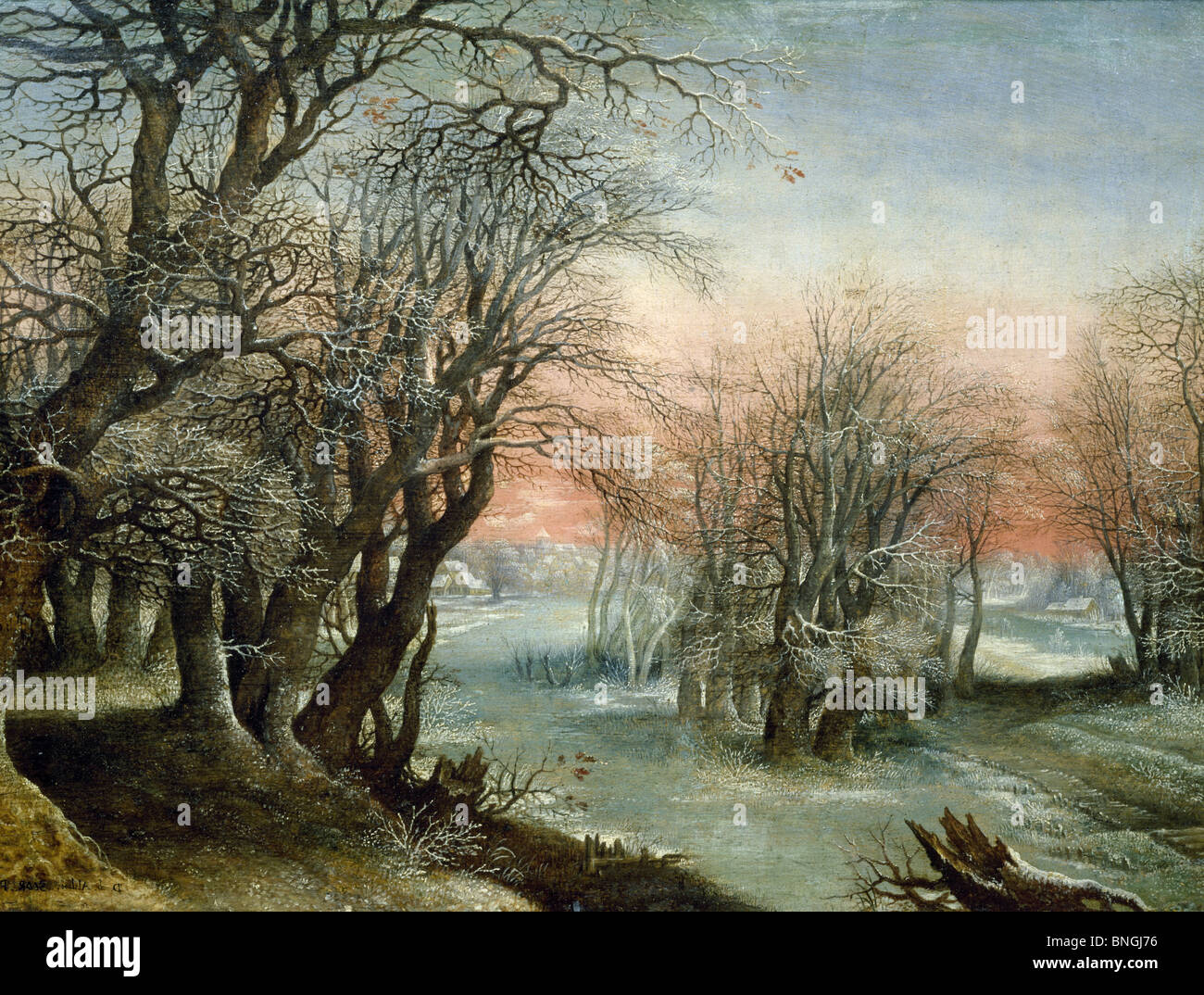 Winter Landscape by Denis van Alsloot, 1610, (1570-1620), France, Paris, Musee du Louvre Stock Photo