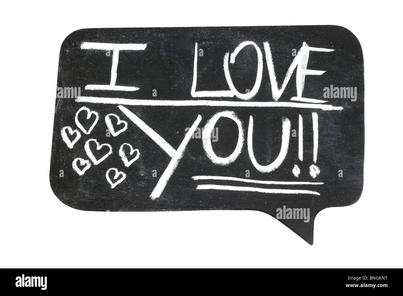 I love you on Chalkboard. Stock Photo