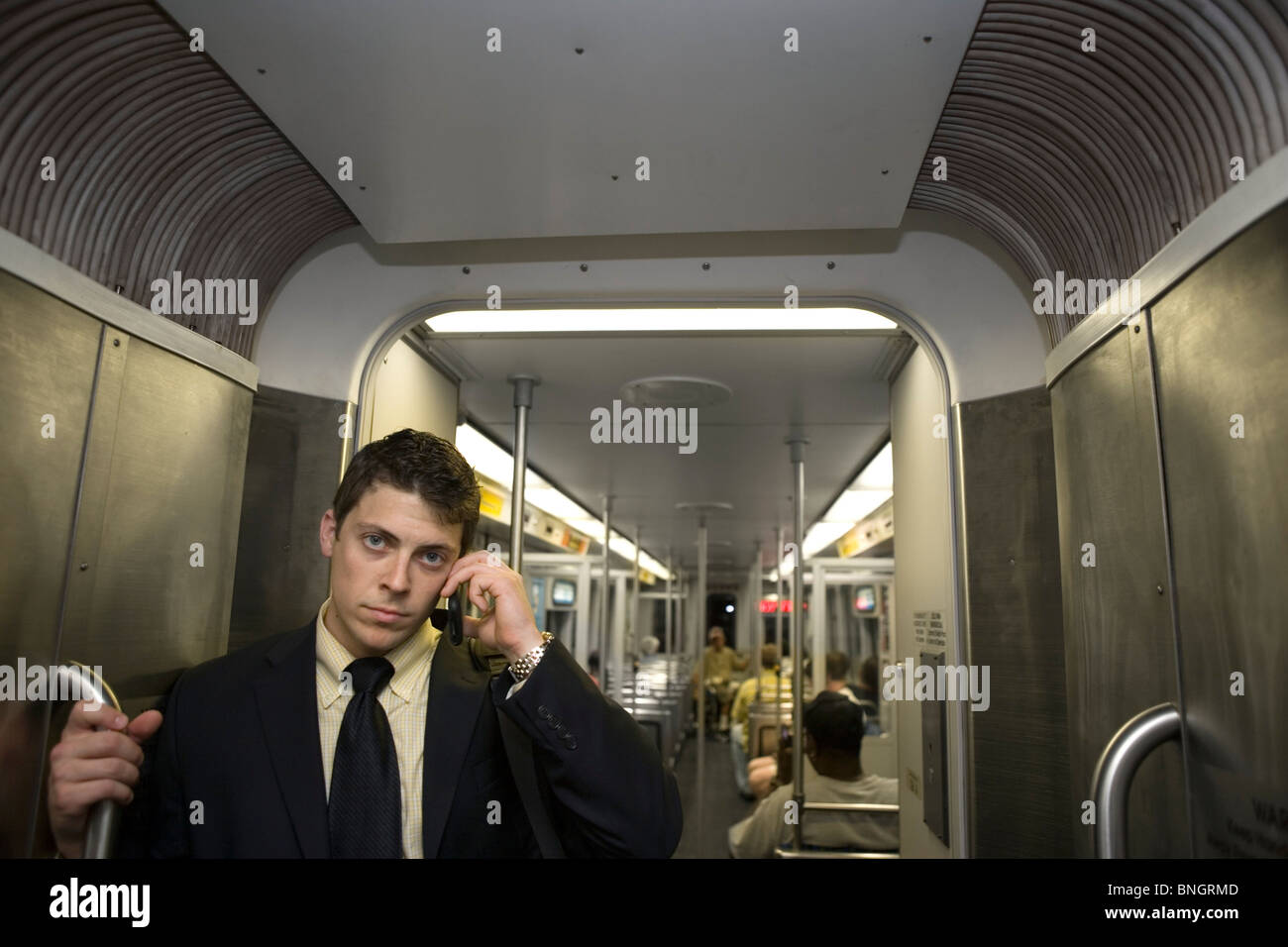 Train Phone Call People on phone on the train hi-res stock photography and images - Alamy