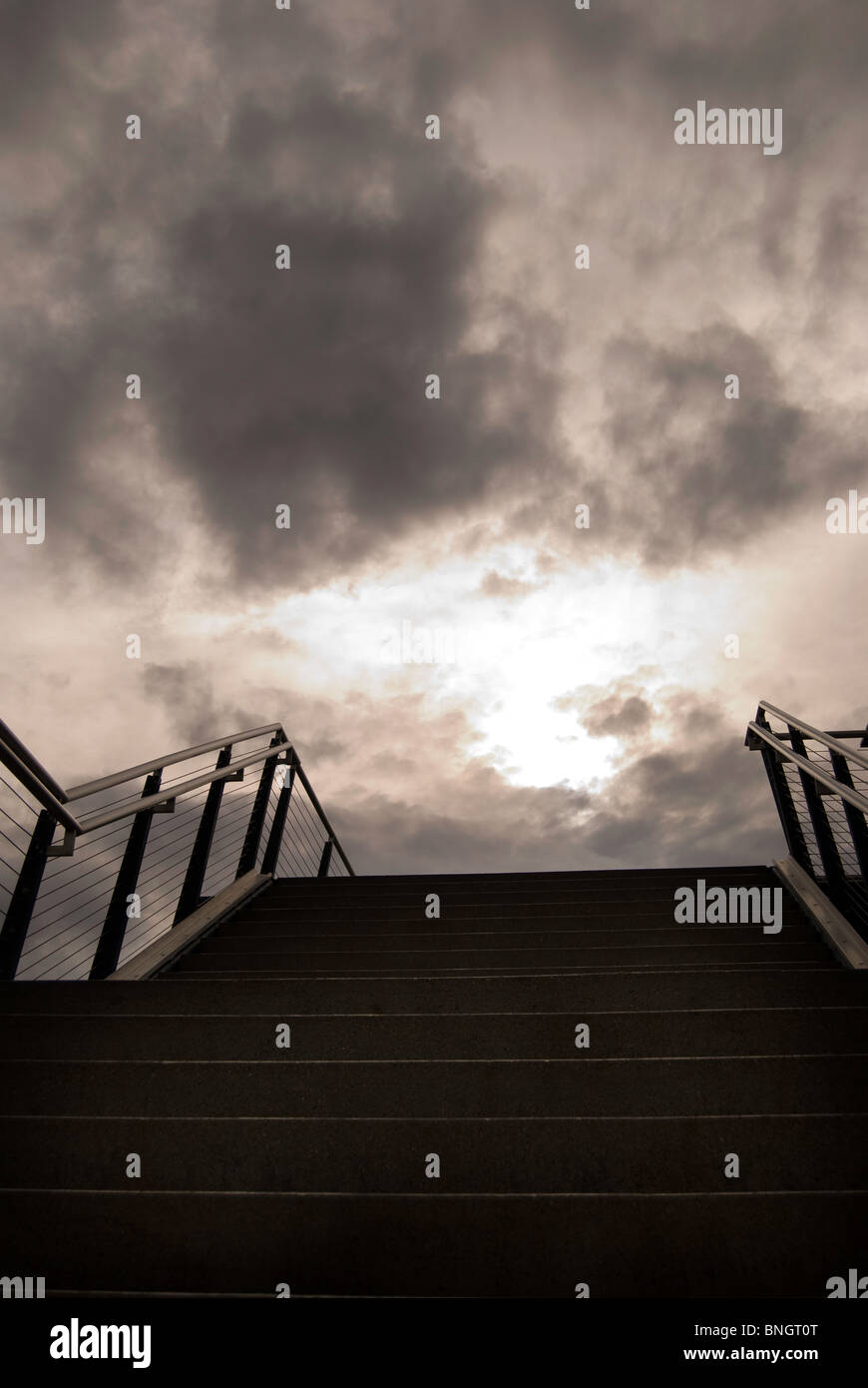 Stairway leading to the sky. Stock Photo