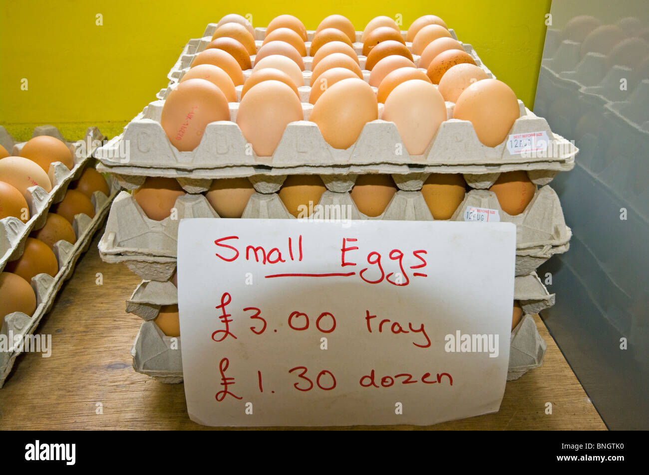 Trays Of Free Range Eggs For Sale In A Farm Shop Stock Photo Alamy