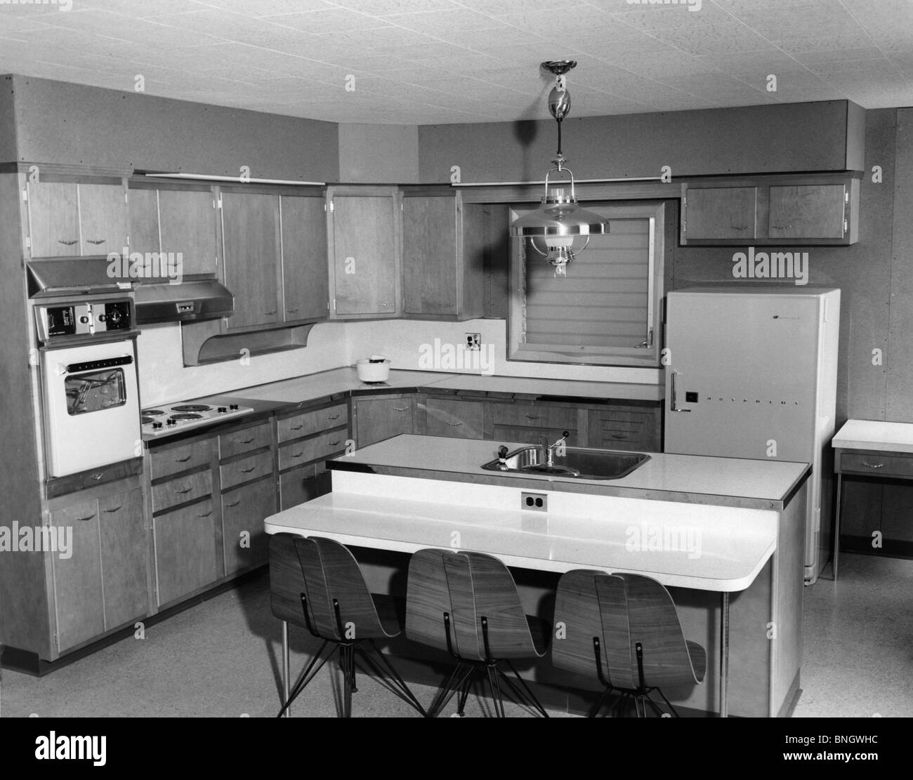 Interior of kitchen in 1950s style Stock Photo