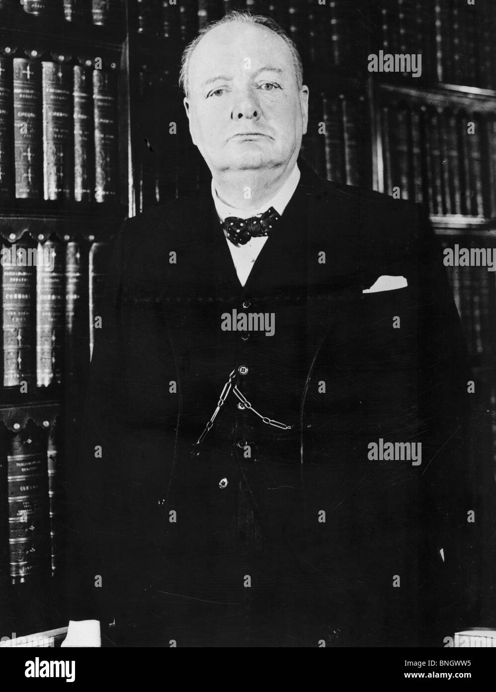 Portrait of Winston Churchill, British Prime Minister, (1874-1965) Stock Photo