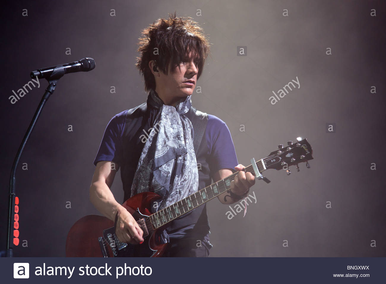 Nicola Sirkis singer and guitar player of french band Indochine Stock ...