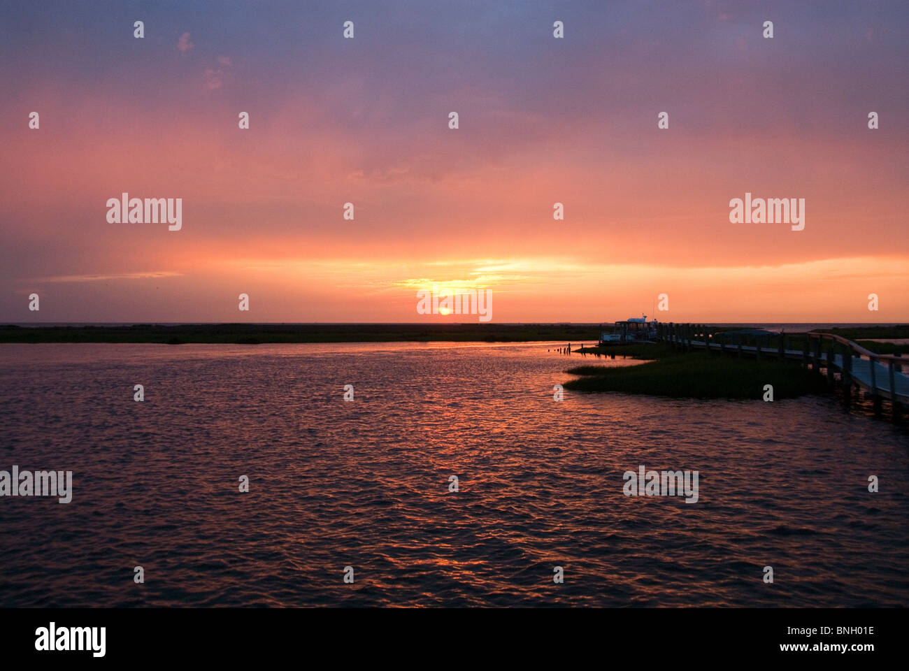 Chesapeake Bay at sunset Stock Photo