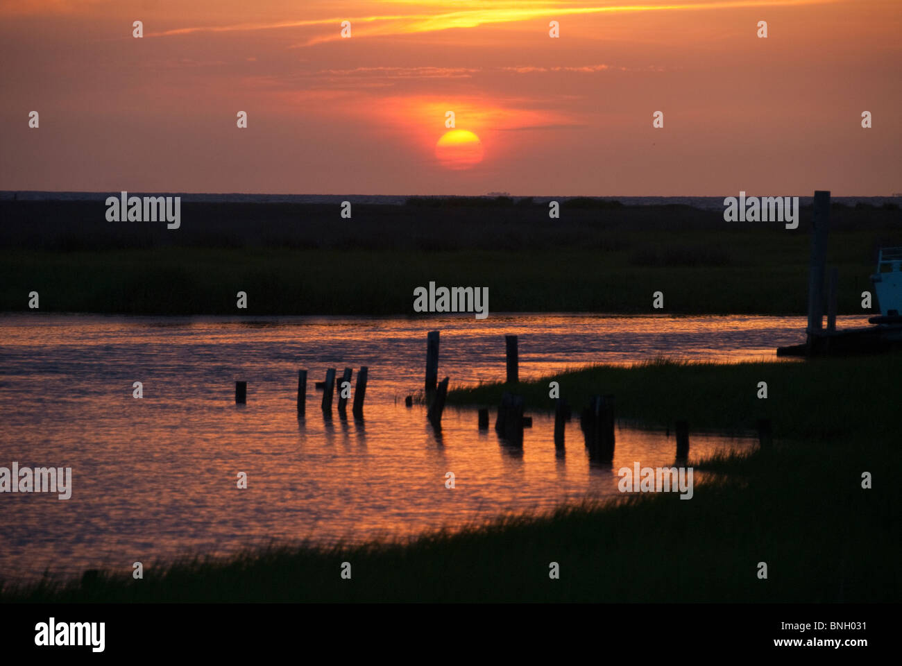 Fox Island, VA at sunset Stock Photo