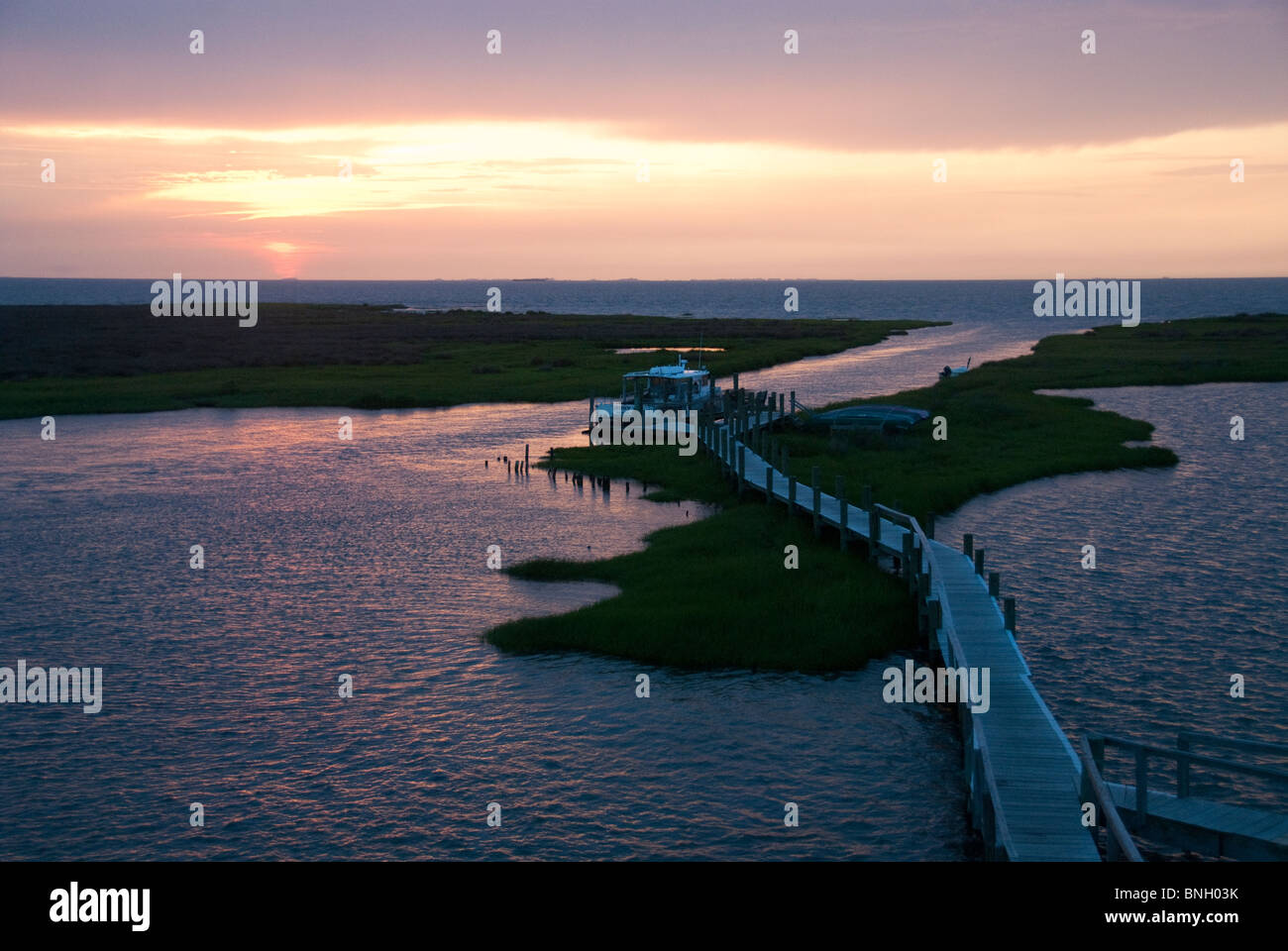 Fox Island, VA at sunset Stock Photo