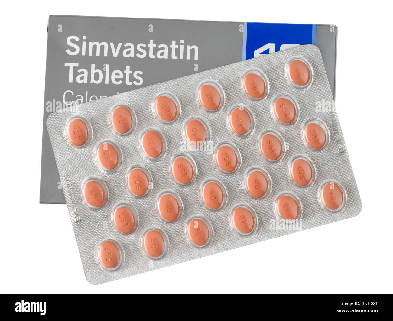 Simvastatin, most commonly prescribed statin, statins Stock Photo