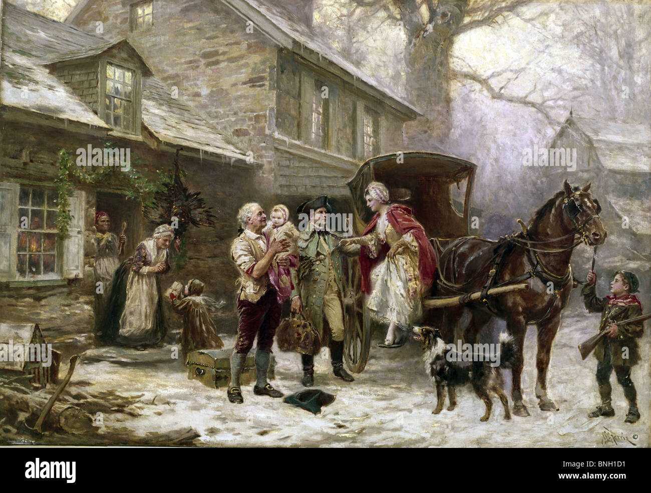 Home For Christmas, 1784, Jean Leon Gerome Ferris (1863-1930 American)