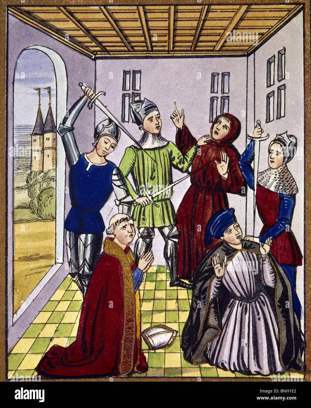 Murder of the Archbishop of Canterbury, Jean Froissart (ca.1337-ca.1405 French) Stock Photo