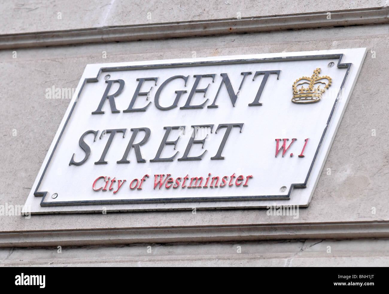 “Regent Street” sign in London, Britain, UK Stock Photo