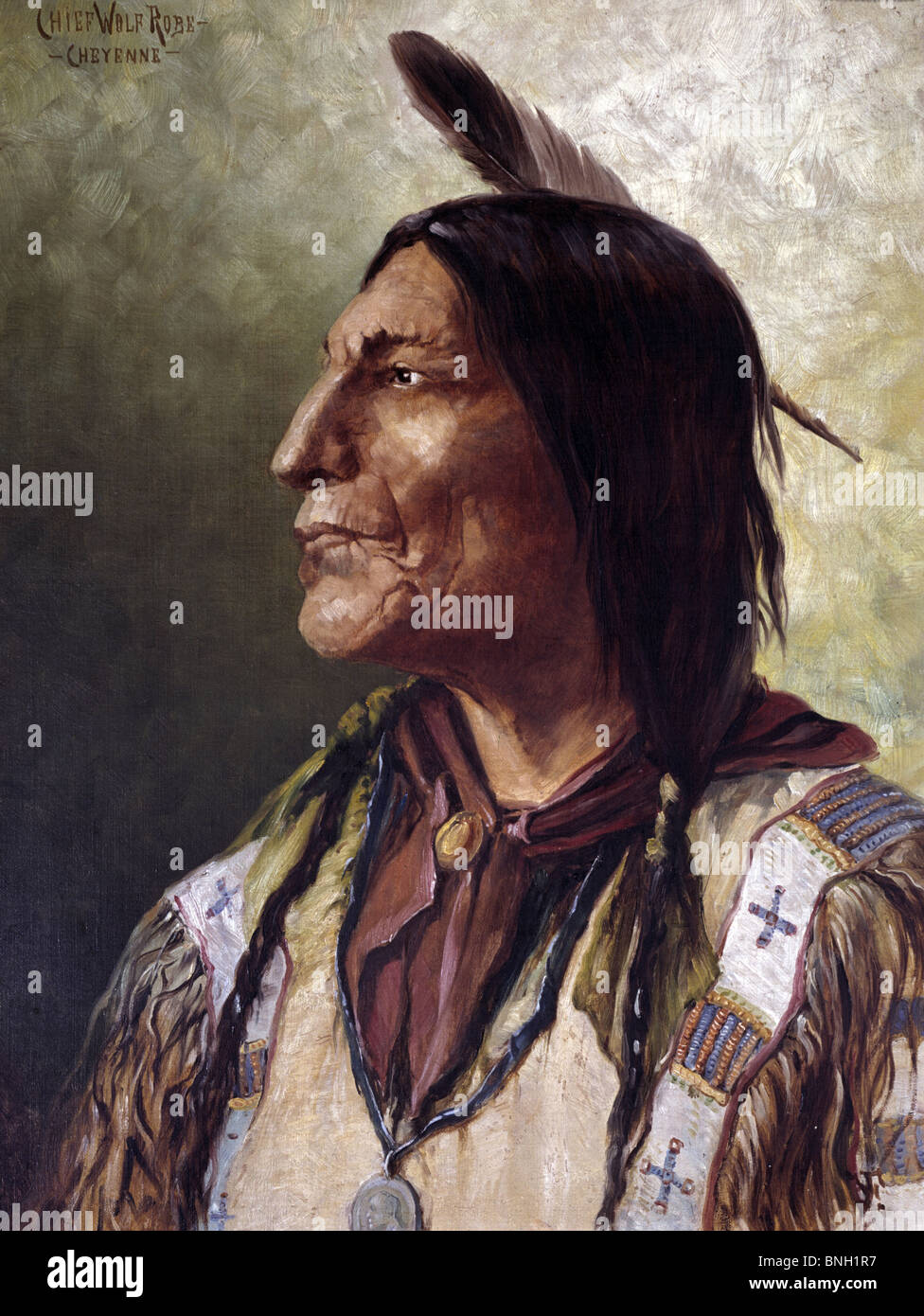 Chief Wolf Robe,  Cheyenne tribe,  19th century Stock Photo