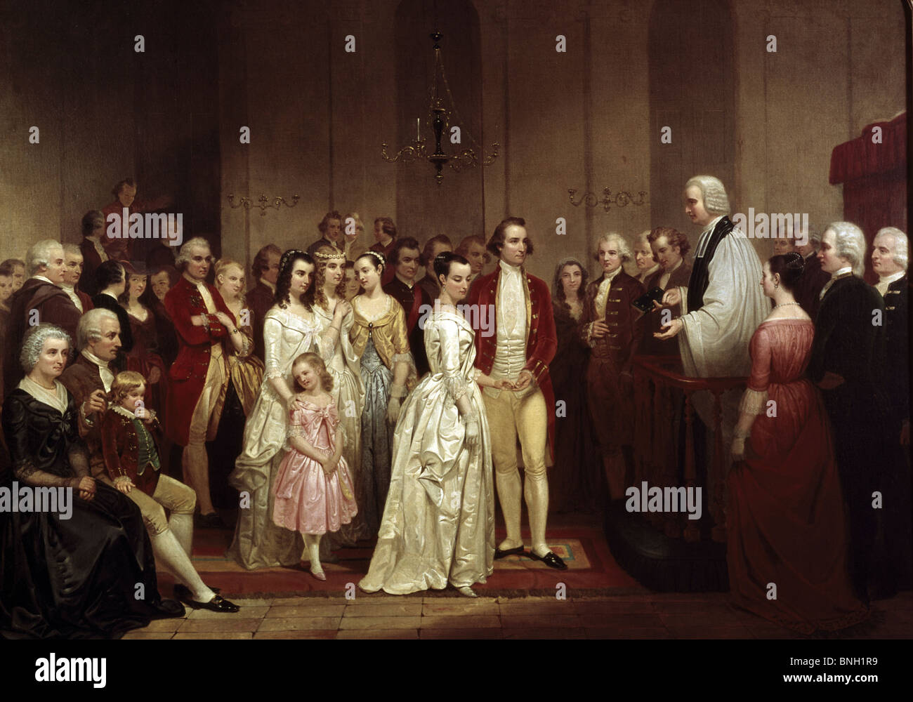 Washington's Marriage by Junius Brutus Stearns,  circa 1810-1885,  (1852-1919) Stock Photo