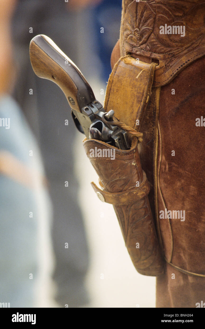 Cowboy's gun and holster Stock Photo Alamy
