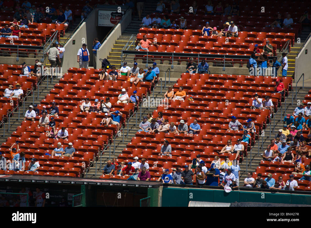 Empty seats at Baseball game in CocaCola Field, home of the TripleA Buffalo Bisons of the