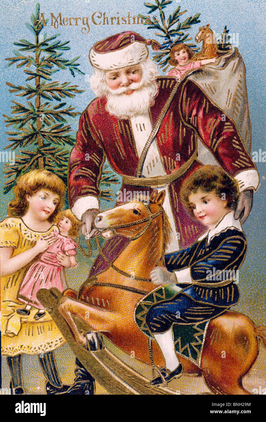 Merry Christmas, Nostalgia Cards Stock Photo