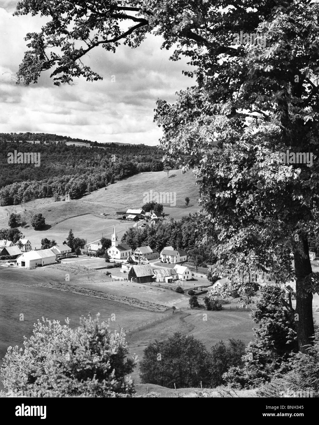 USA, Vermont, East Corinth, Houses on landscape Stock Photo Alamy
