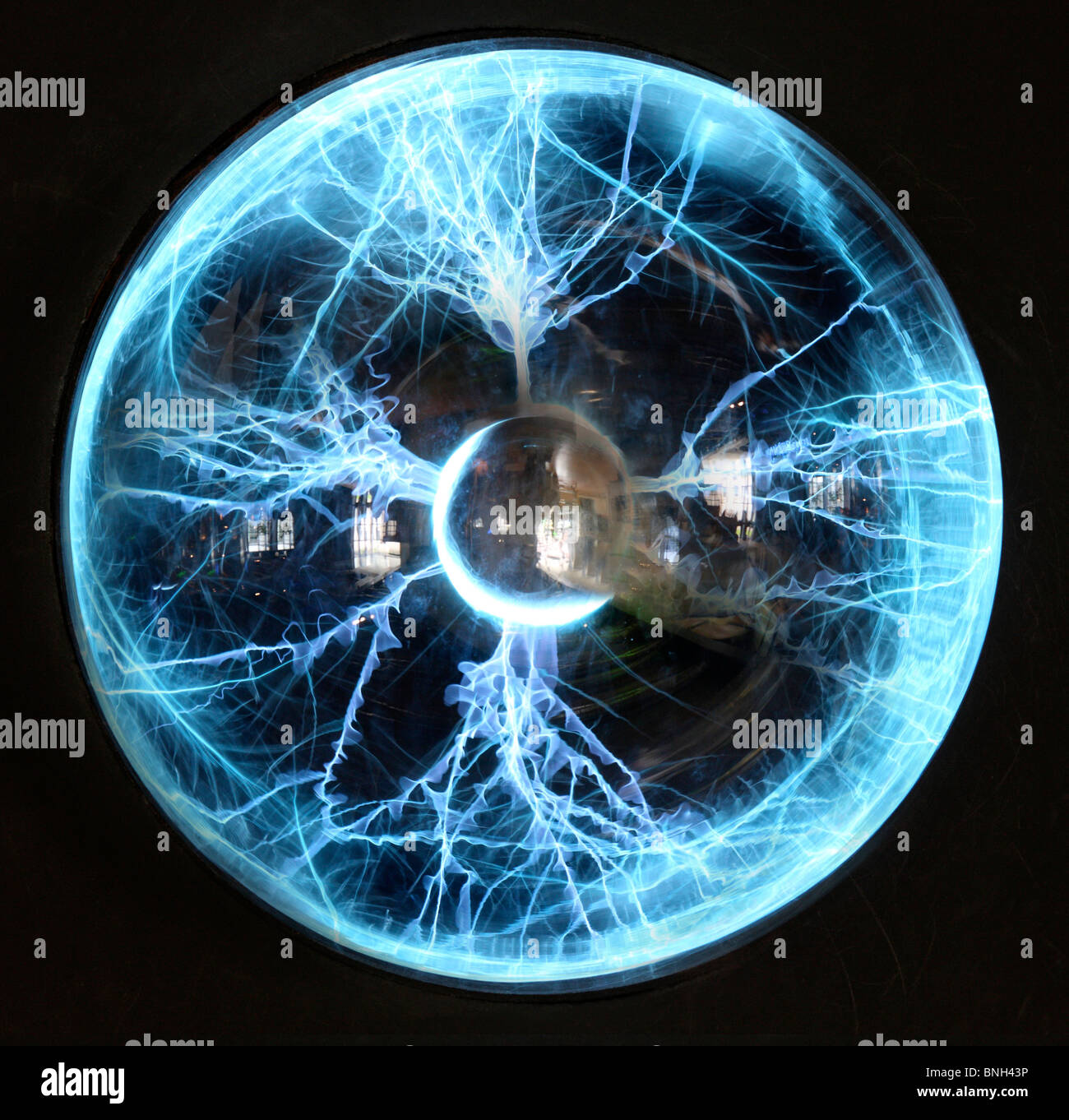 Plasma lamp, lightning ball. Generates artificial flashes in a glass